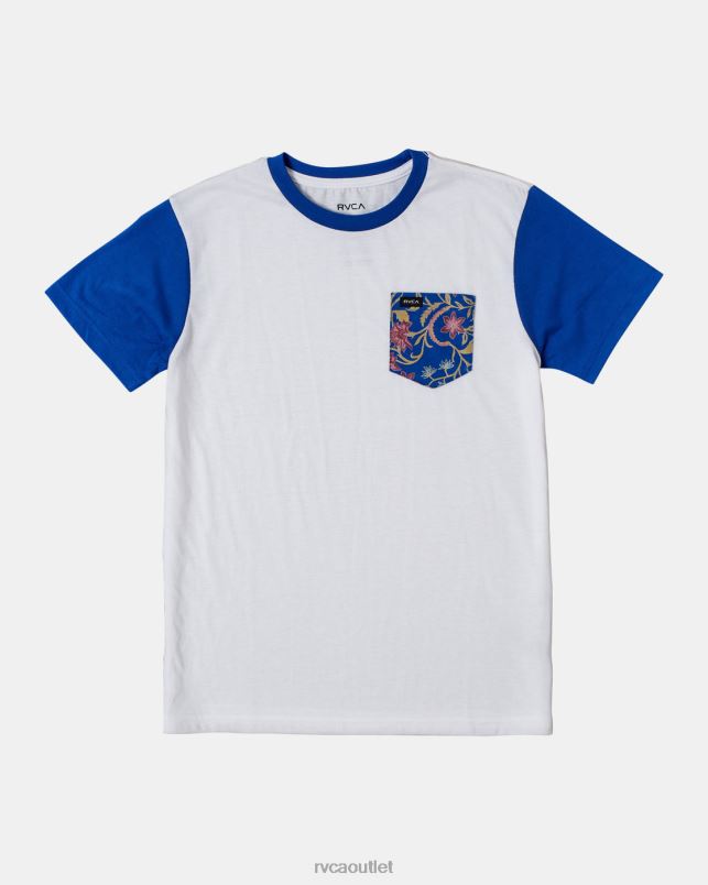 Clothing V84B525 blue RVCA Boys Ollie Color Block Pocket T-Shirt