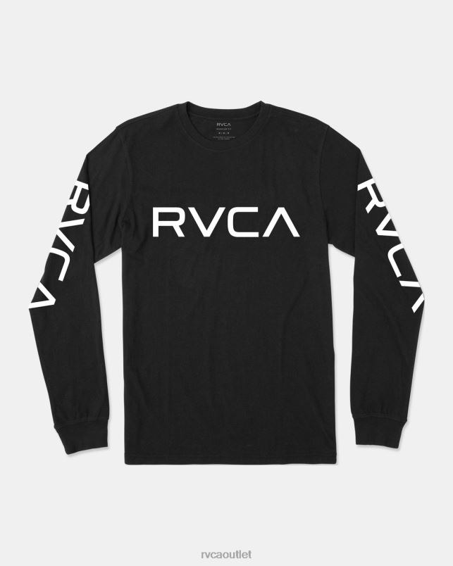 Clothing V84B810 black/white RVCA Boys Big Long Sleeve Tee