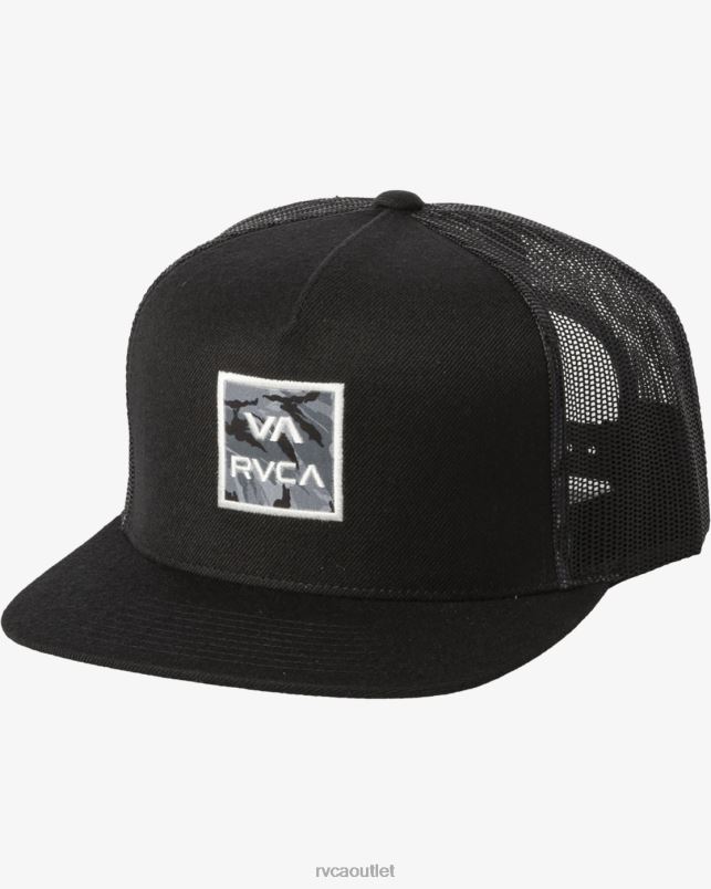 Accessories V84B685 black RVCA Men VA All The Way Print Trucker Hat