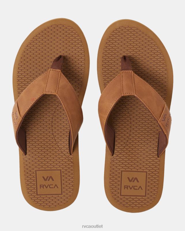 Shoes V84B944 tan RVCA Men Sandbar Flip Flops