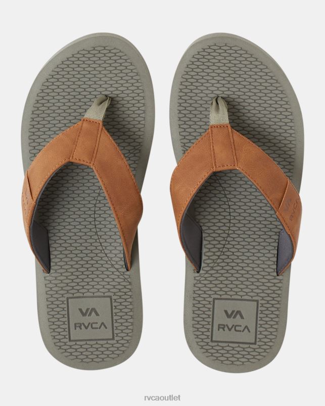 Shoes V84B954 aloe RVCA Men Sandbar Flip Flops