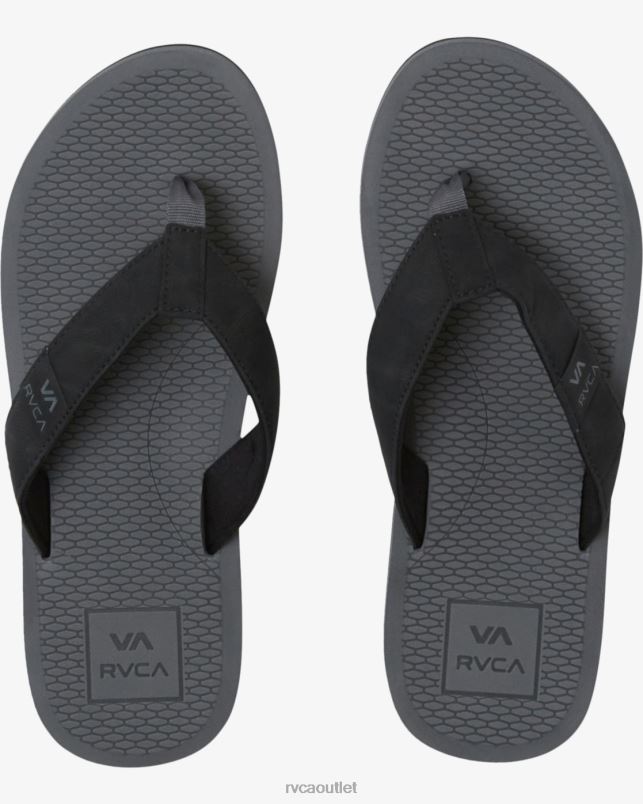 Shoes V84B982 charcoal RVCA Men Sandbar Flip Flops
