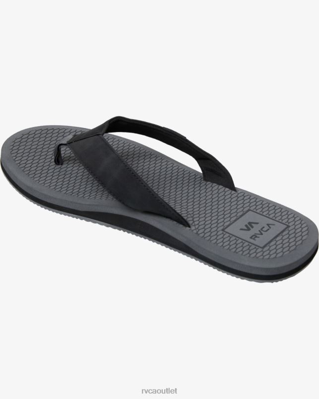 Shoes V84B982 charcoal RVCA Men Sandbar Flip Flops