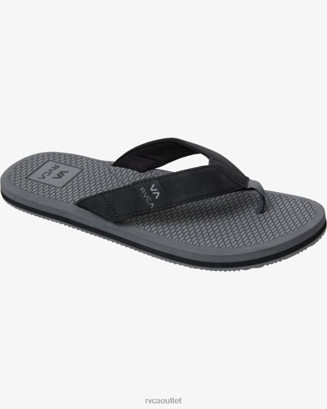 Shoes V84B982 charcoal RVCA Men Sandbar Flip Flops