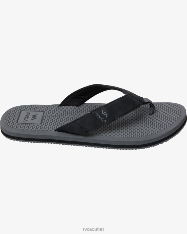 Shoes V84B982 charcoal RVCA Men Sandbar Flip Flops