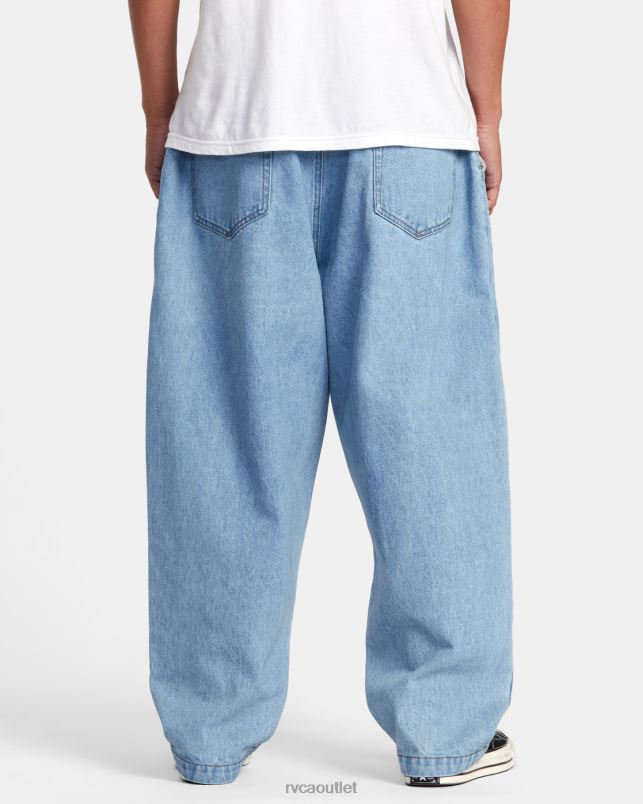 Clothing V84B880 90s blue RVCA Men Zach Allen Elastic Waist Denim Jeans