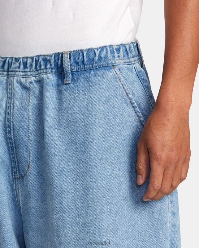 Clothing V84B880 90s blue RVCA Men Zach Allen Elastic Waist Denim Jeans