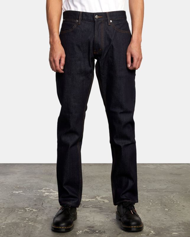 Clothing V84B950 dark indigo RVCA Men Weekend Straight Fit Jeans