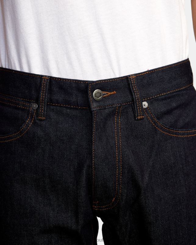 Clothing V84B950 dark indigo RVCA Men Weekend Straight Fit Jeans