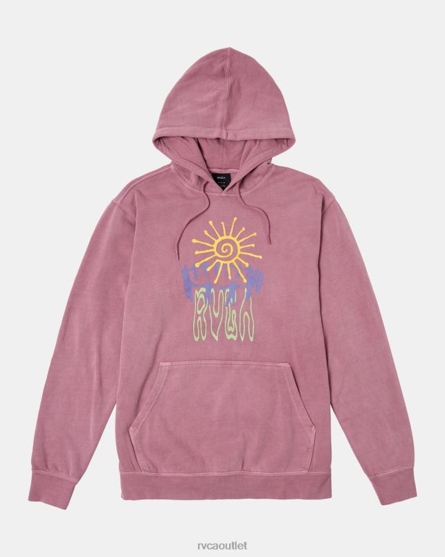Clothing V84B1022 lavender RVCA Men Sun Worship Hoodie