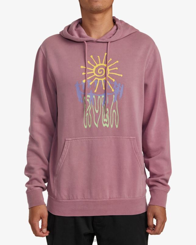 Clothing V84B1022 lavender RVCA Men Sun Worship Hoodie