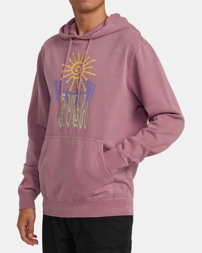 Clothing V84B1022 lavender RVCA Men Sun Worship Hoodie