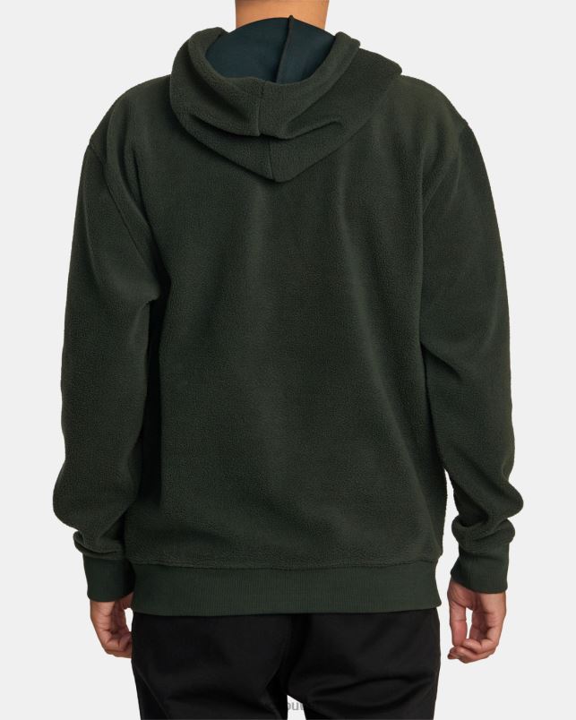 Clothing V84B480 hunter green RVCA Men Letterman Hoodie