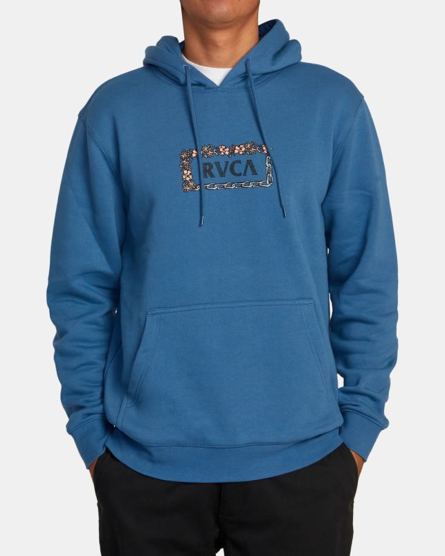 Clothing V84B549 cool blue RVCA Men Food Chain Hoodie