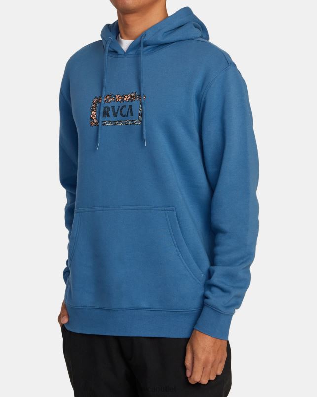 Clothing V84B549 cool blue RVCA Men Food Chain Hoodie