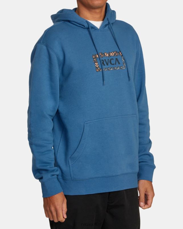 Clothing V84B549 cool blue RVCA Men Food Chain Hoodie