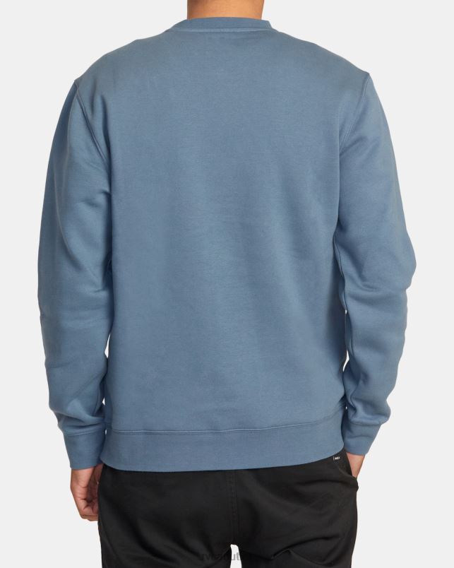 Clothing V84B565 industrial blue RVCA Men Big Crewneck Sweatshirt