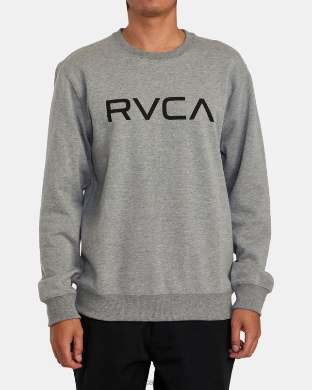 Clothing V84B861 athletic heather RVCA Men Big Crewneck Sweatshirt