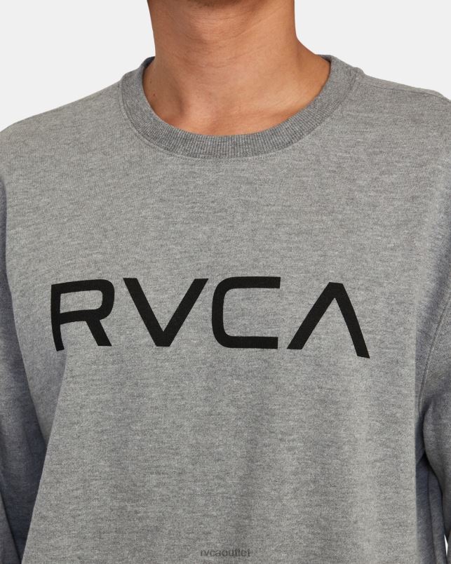 Clothing V84B861 athletic heather RVCA Men Big Crewneck Sweatshirt