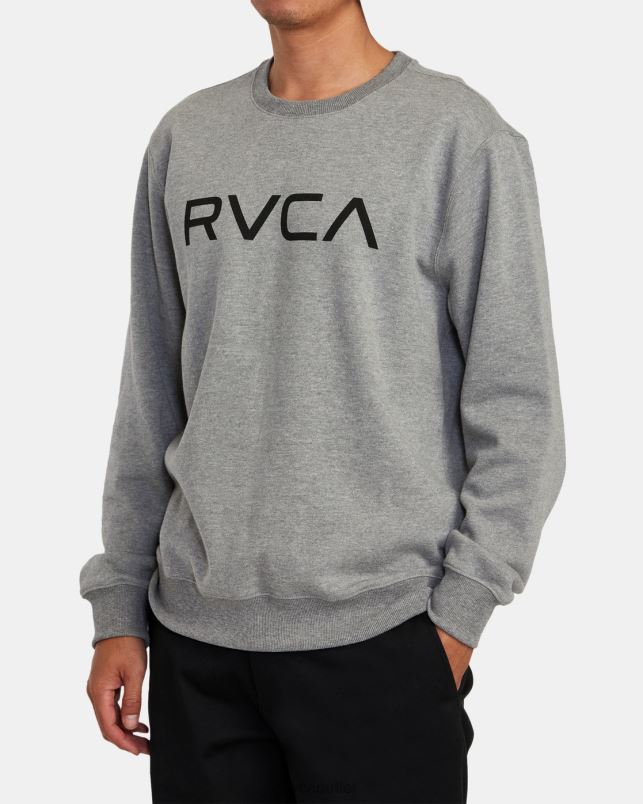 Clothing V84B861 athletic heather RVCA Men Big Crewneck Sweatshirt