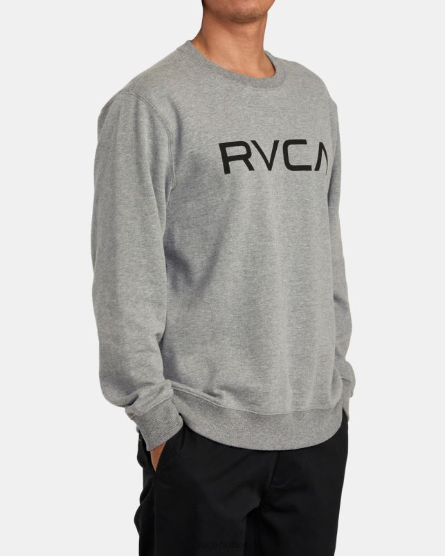 Clothing V84B861 athletic heather RVCA Men Big Crewneck Sweatshirt