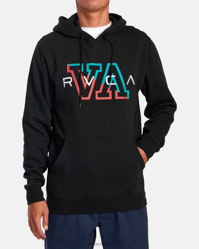 Clothing V84B879 black RVCA Men Hampton Pullover Hoodie