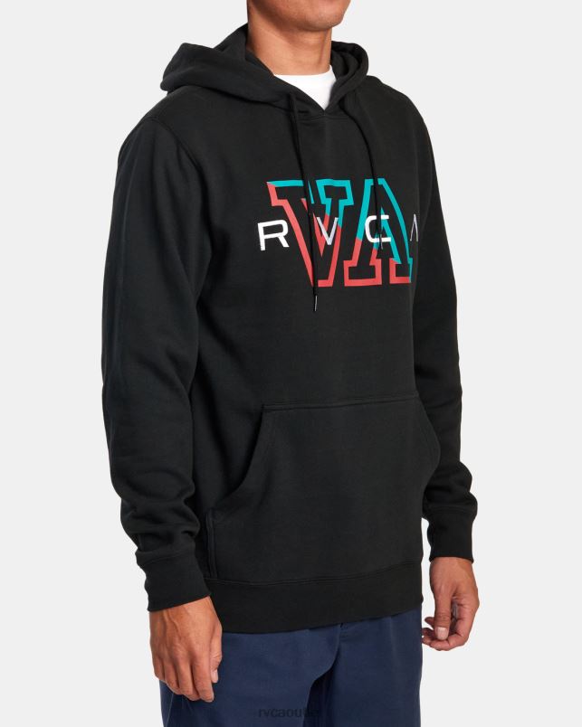 Clothing V84B879 black RVCA Men Hampton Pullover Hoodie