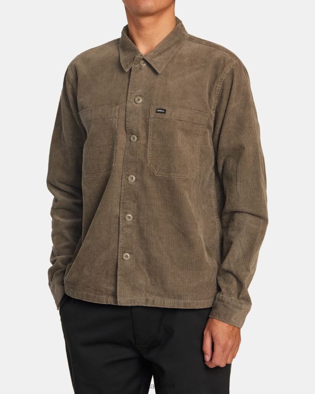 Clothing V84B553 mushroom RVCA Men Americana Corduroy Overshirt