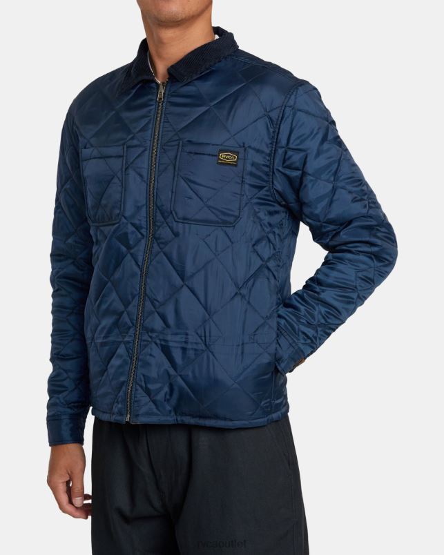 Clothing V84B561 navy RVCA Men Dayshift Flannel Reversible Overshirt