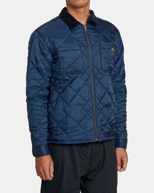 Clothing V84B561 navy RVCA Men Dayshift Flannel Reversible Overshirt