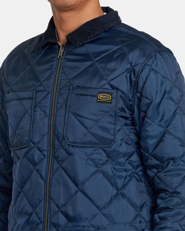 Clothing V84B561 navy RVCA Men Dayshift Flannel Reversible Overshirt