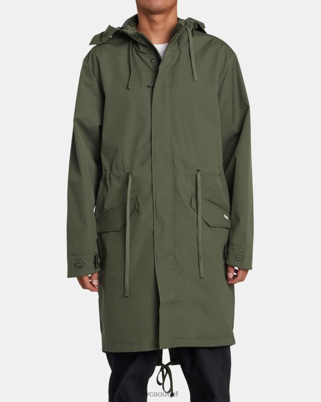 Clothing V84B573 cactus RVCA Men Fishtail Raincoat