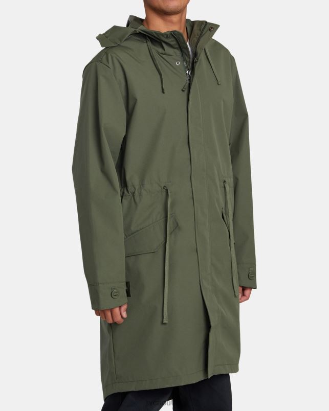 Clothing V84B573 cactus RVCA Men Fishtail Raincoat