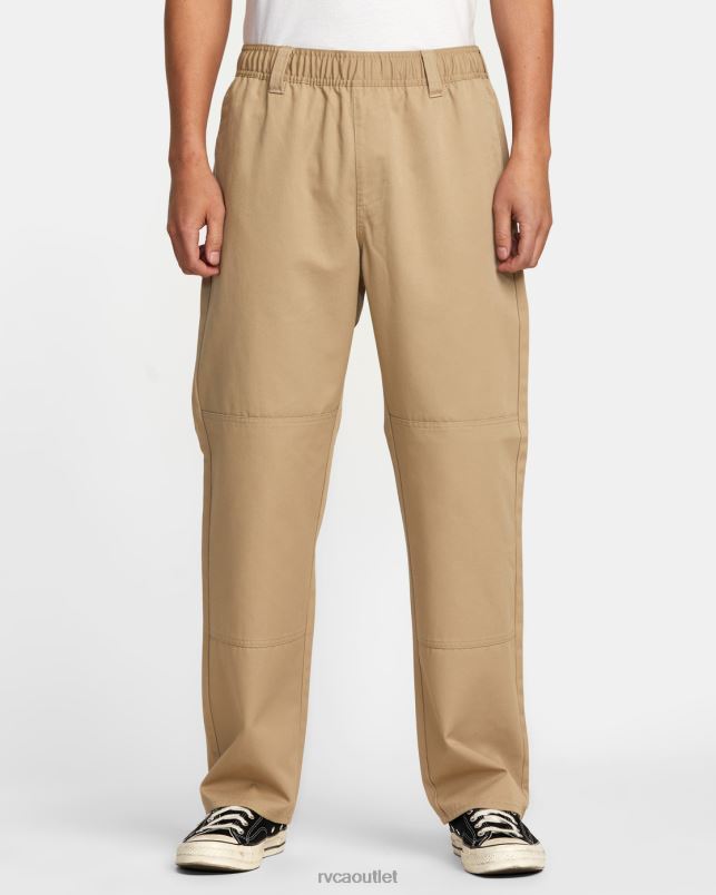 Clothing V84B344 khaki RVCA Men Recession Collection Americana Elastic Waist Pants