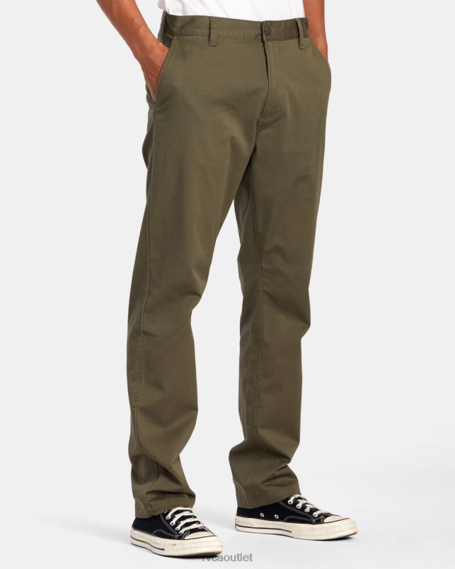 Clothing V84B707 olive RVCA Men Weekend Stretch Chino Pants