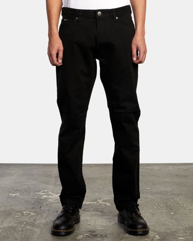 Clothing V84B726 black RVCA Men Daggers Twill Slim Fit Pants