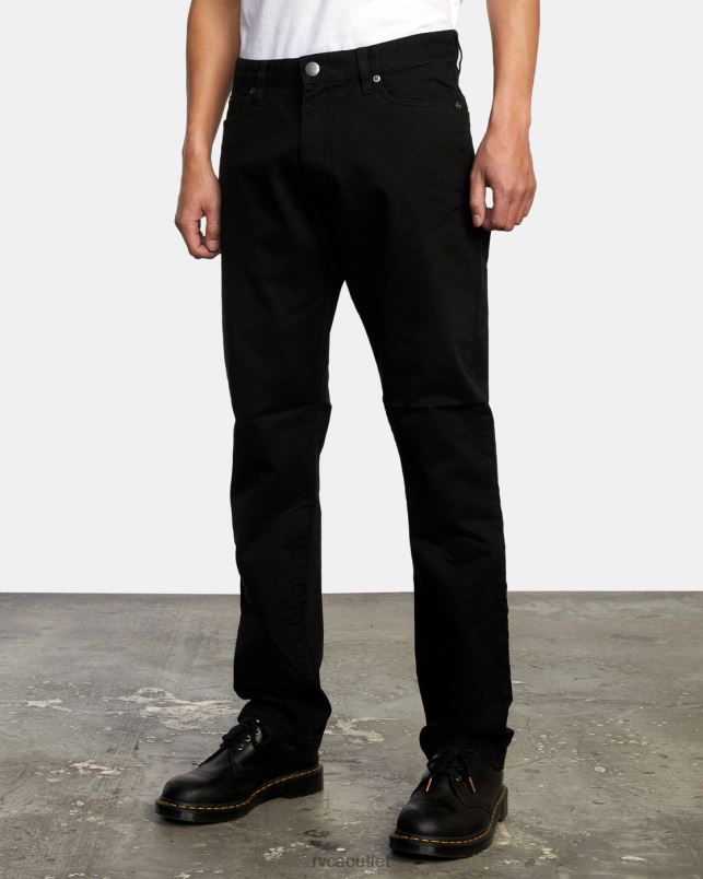 Clothing V84B726 black RVCA Men Daggers Twill Slim Fit Pants