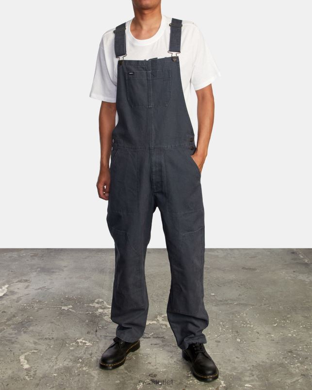 Clothing V84B831 garage blue RVCA Men Chainmail Relaxed Fit Overalls