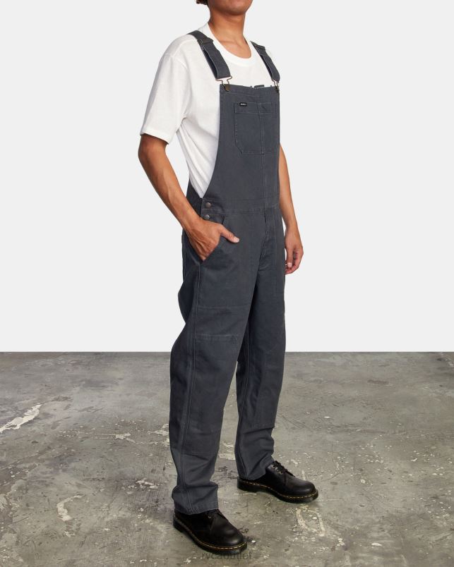 Clothing V84B831 garage blue RVCA Men Chainmail Relaxed Fit Overalls