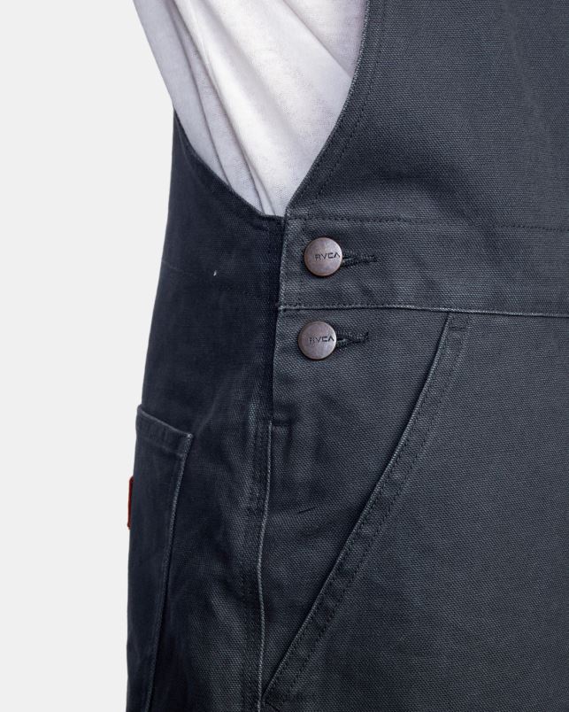 Clothing V84B831 garage blue RVCA Men Chainmail Relaxed Fit Overalls