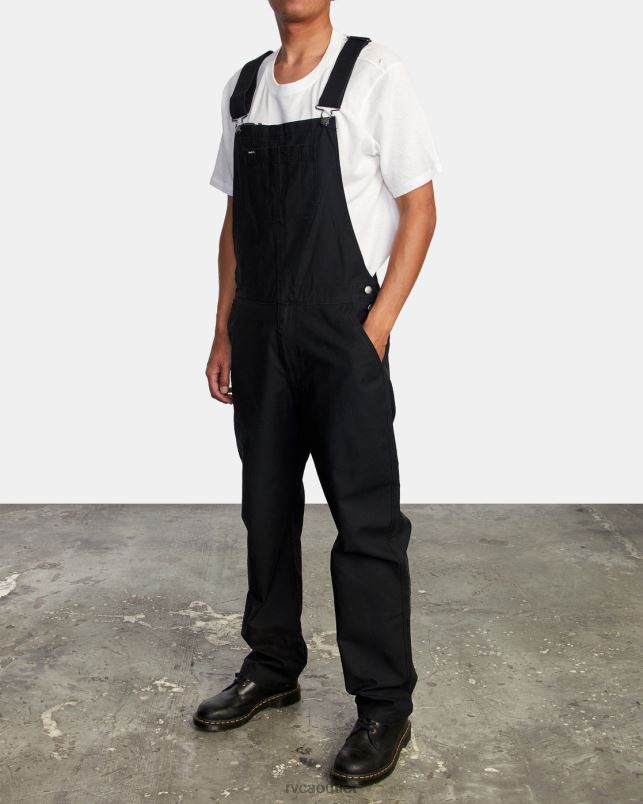 Clothing V84B894 black RVCA Men Chainmail Relaxed Fit Overalls