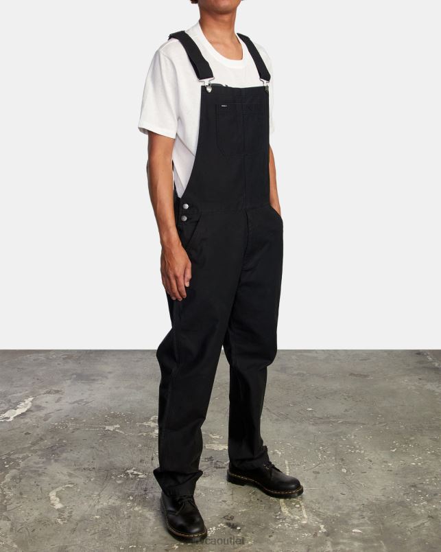 Clothing V84B894 black RVCA Men Chainmail Relaxed Fit Overalls