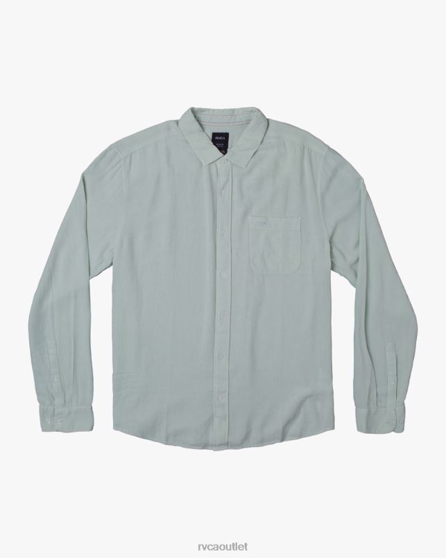Clothing V84B1059 green tea RVCA Men PTC Woven Long Sleeve Shirt