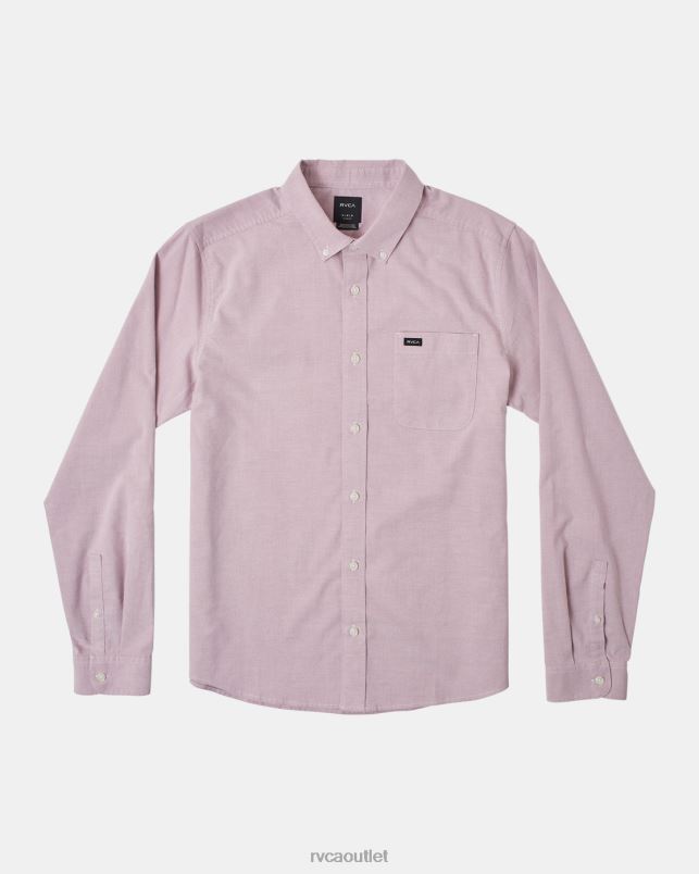 Clothing V84B1070 lavender RVCA Men That'll Do Stretch Long Sleeve Shirt