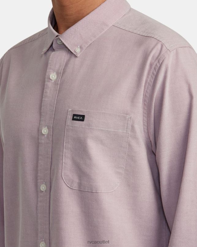 Clothing V84B1070 lavender RVCA Men That'll Do Stretch Long Sleeve Shirt