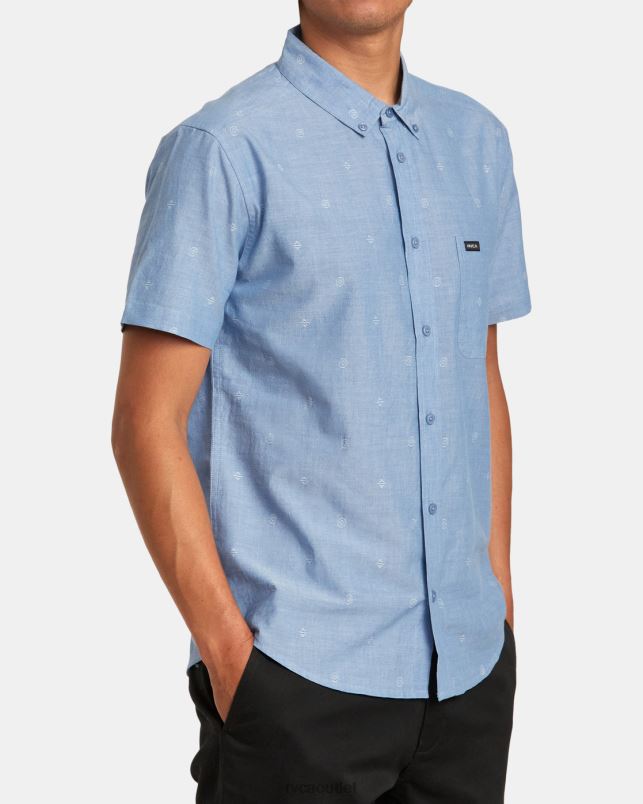 Clothing V84B109 baja blue RVCA Men That'll Do Dobby Short Sleeve Shirt
