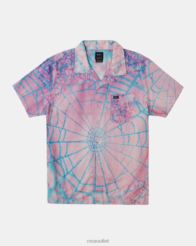 Clothing V84B124 pink RVCA Men Colin Sussingham Short Sleeve Shirt