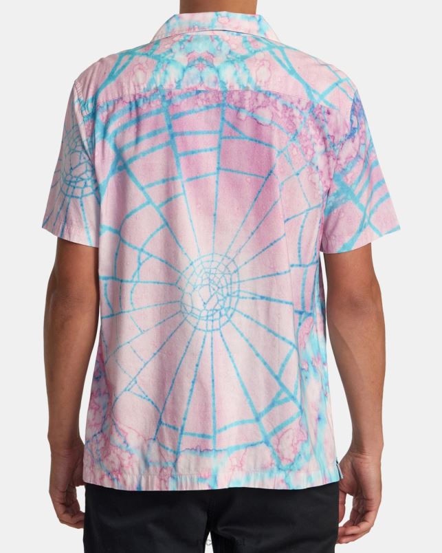Clothing V84B124 pink RVCA Men Colin Sussingham Short Sleeve Shirt