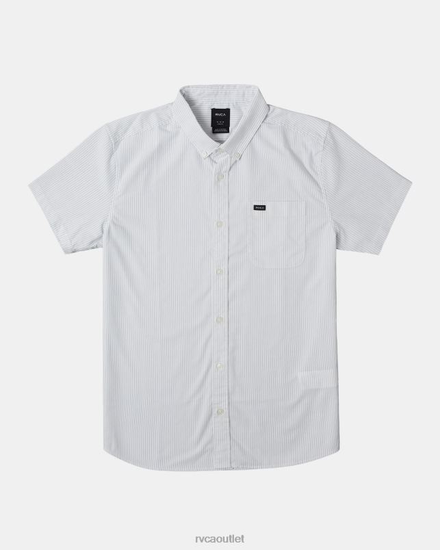 Clothing V84B134 white RVCA Men That'll Do Micro Stripe Short Sleeve Shirt
