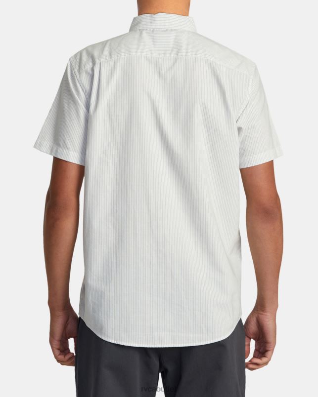 Clothing V84B134 white RVCA Men That'll Do Micro Stripe Short Sleeve Shirt